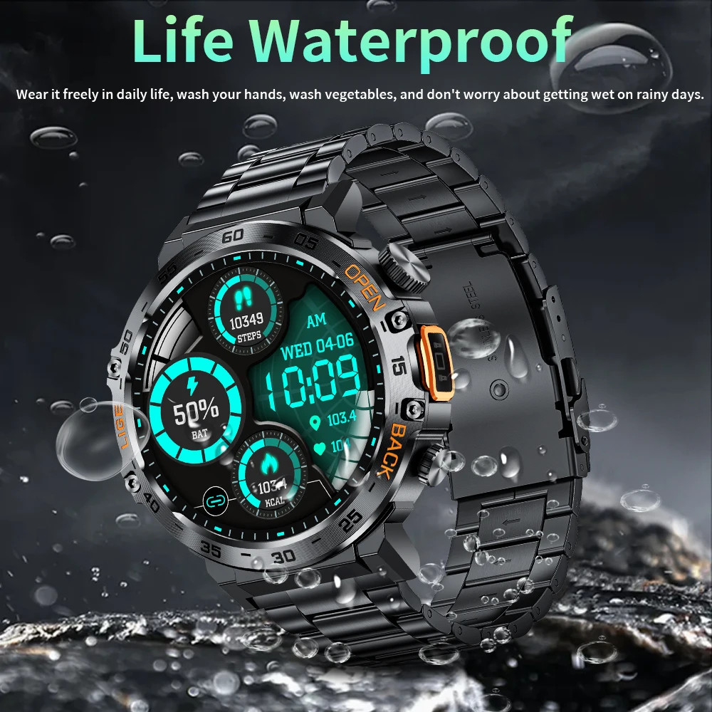 LIGE Smart Watch Men 360*360 AMOLED HD Screen Waterproof Sport Fitness Watches