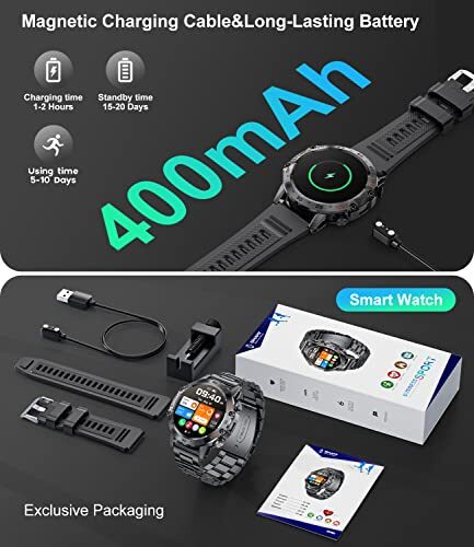 Military Smart Watch for MenAnswer/Dial Calls100 Sports Modes 5ATM Waterproof…