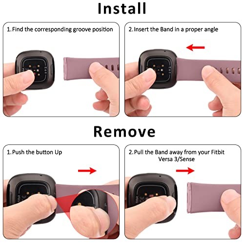 3 Pack Sport Bands Compatible with Fitbit Sense 2 Versa 4 Soft Straps for Fitbit