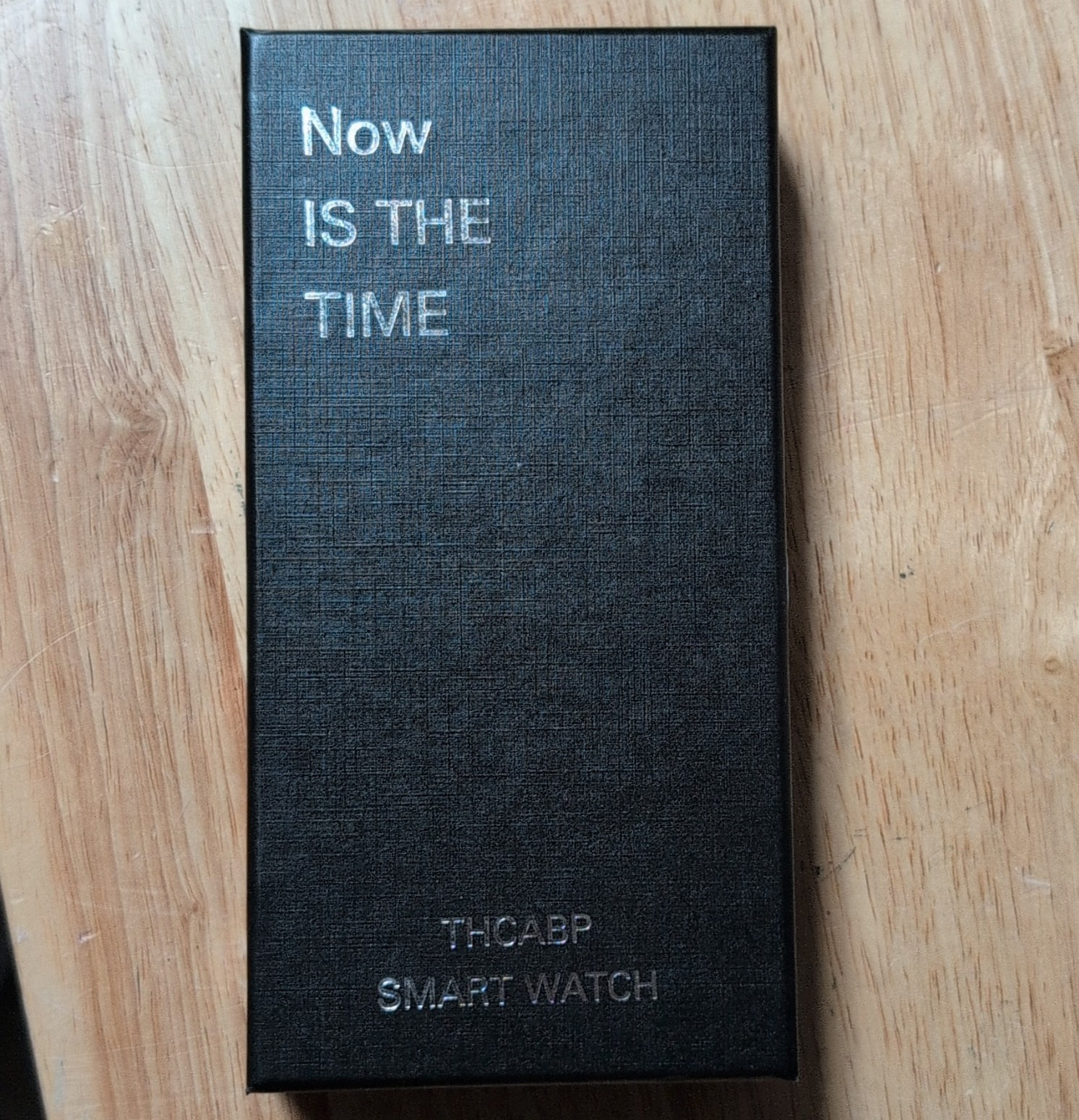 THCABP Smart Watch 50mm 4GB Touch Screen, Black Plastic Case, Silicone Band