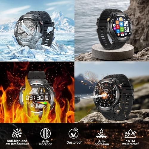 Military Smart Watch with GPS Tracker, Pressure/Altitude/Compass, Rugged