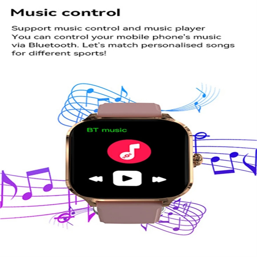 2.01 Inch HD Touch Screen Smart Watch Bluetooth Call Fitness Tracker Sports Band