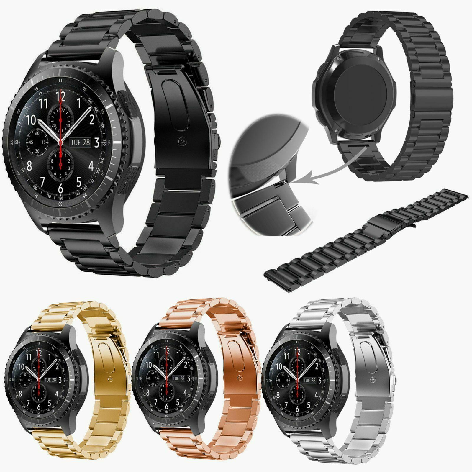 22mm Stainless Steel Strap Band For Samsung Gear S3 Frontier & Classic Watch