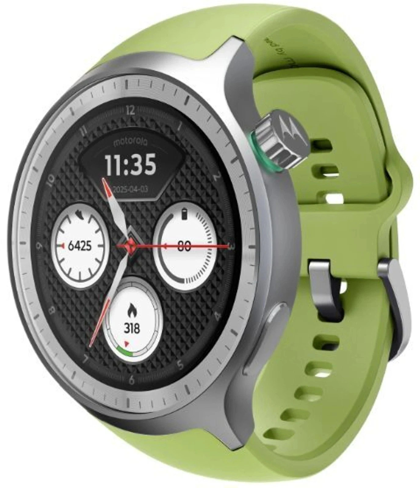 MOTOROLA moto watch Smartwatch (Matte Black / Green band Strap, Free Size)