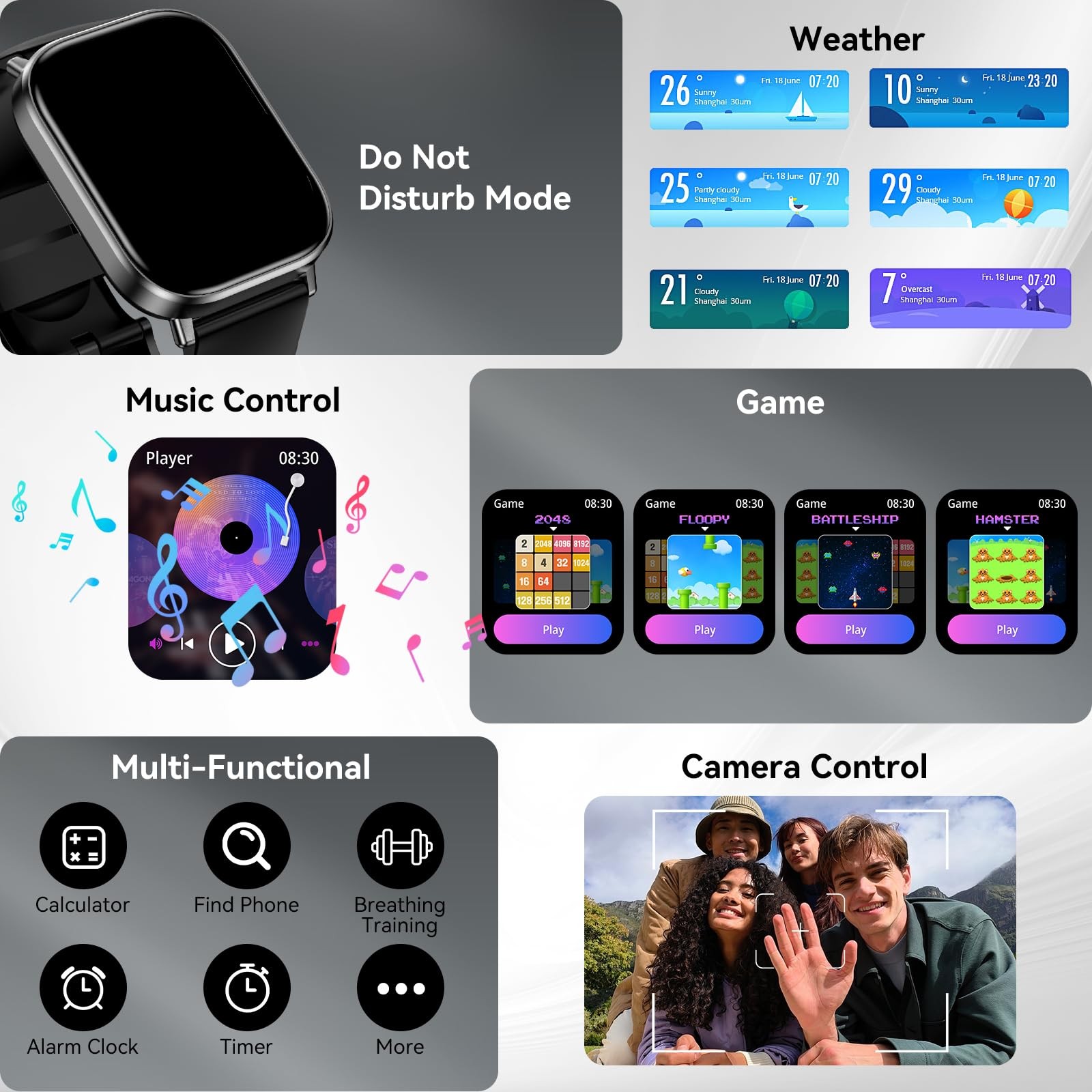 Smart Watch with 2.01″ HD Touchscreen, Bluetooth Calling, 120+ Sports Modes, …