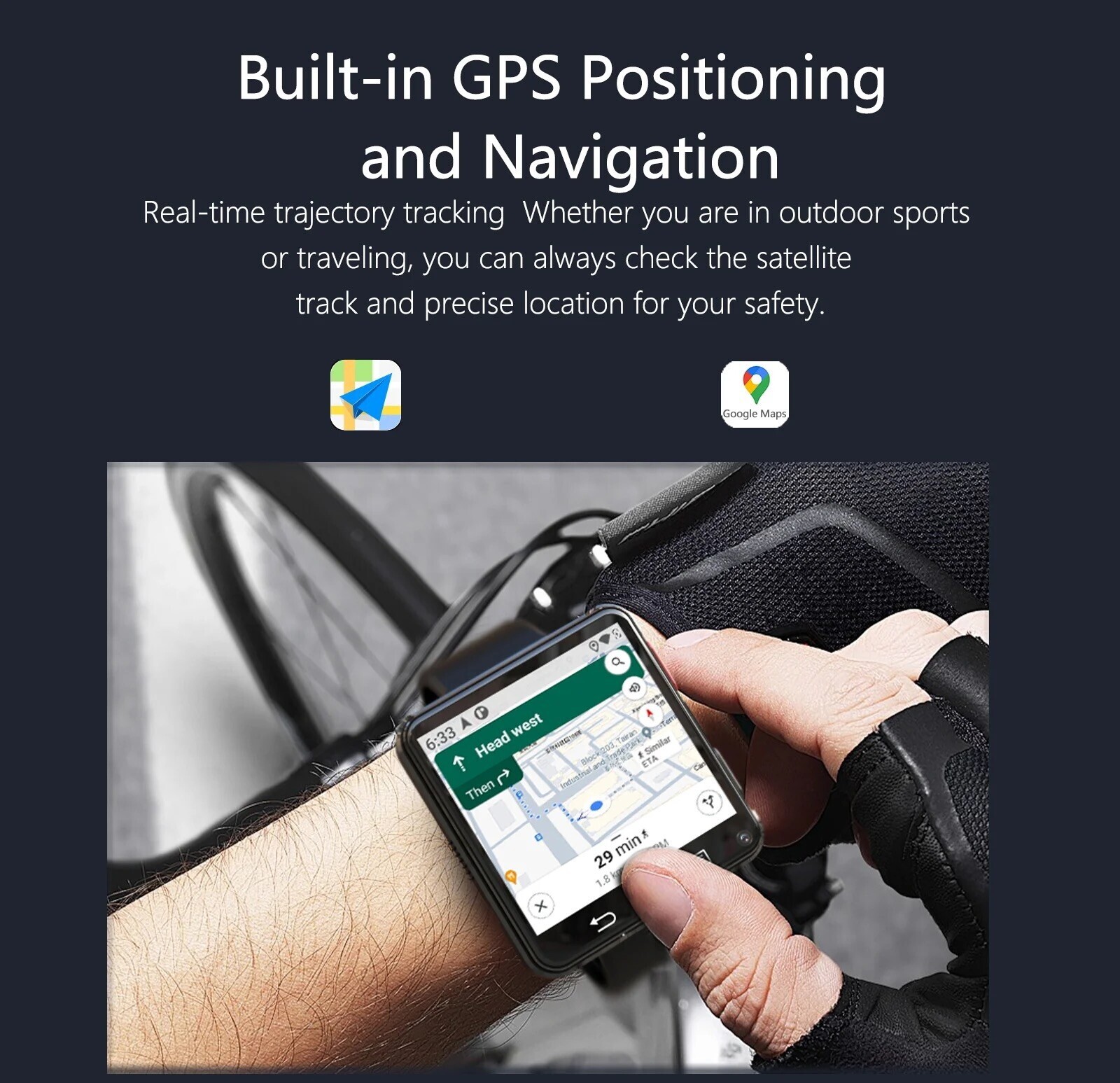 3+32GB SMART WATCH 2.64″ HD Screen 4G,5MP +5MP Dual cameras SIM GPS Android 11.0