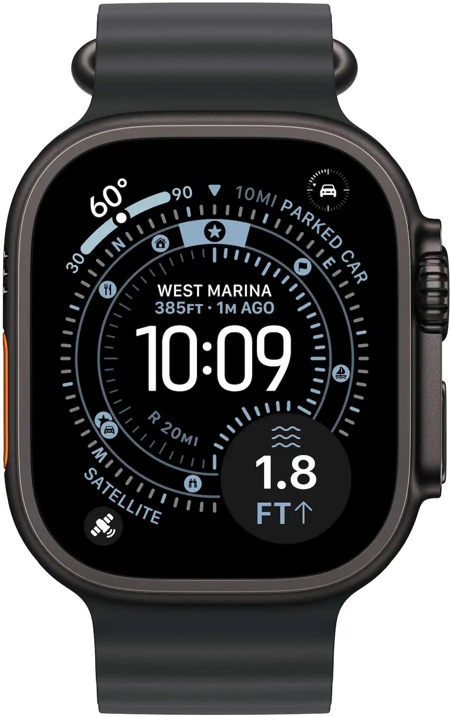 Apple Watch Ultra 3 49mm GPS + Cell Black Titanium w/ Black Ocean Band MF0J4LW/A