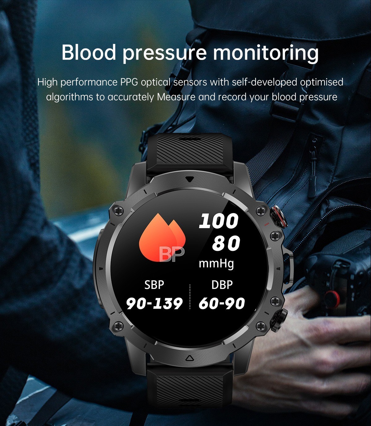 Smartwatch for Men 1.43″ HD Bluetooth Call 110+ Sports 400mAh IP67 Waterproof