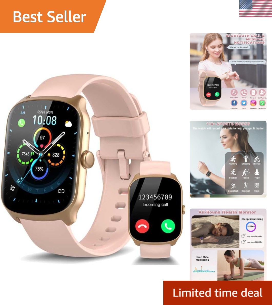 Stylish Waterproof Smart Watch for Men & Women – Heart Rate & Sleep Monitor