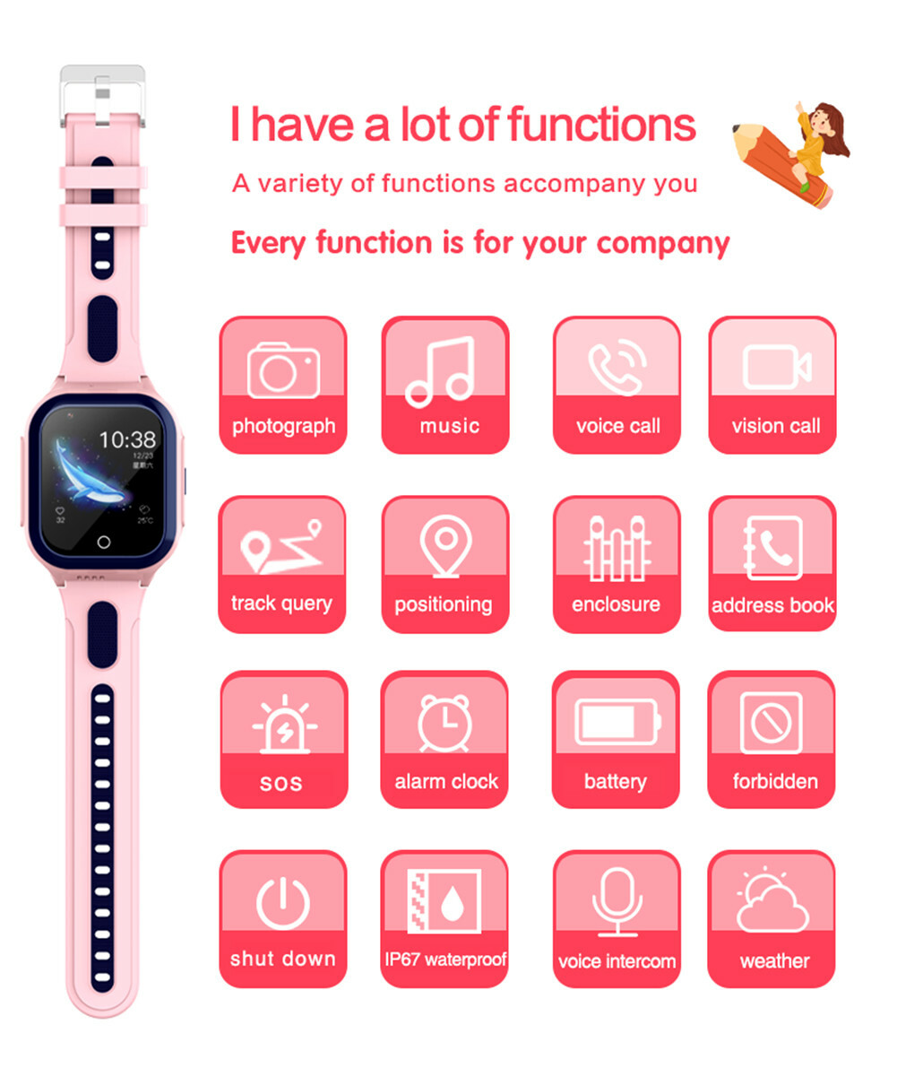 4G Smart Watch Kids Anti-Lost Phone Watch GPS Tracker SOS Video Call Camera