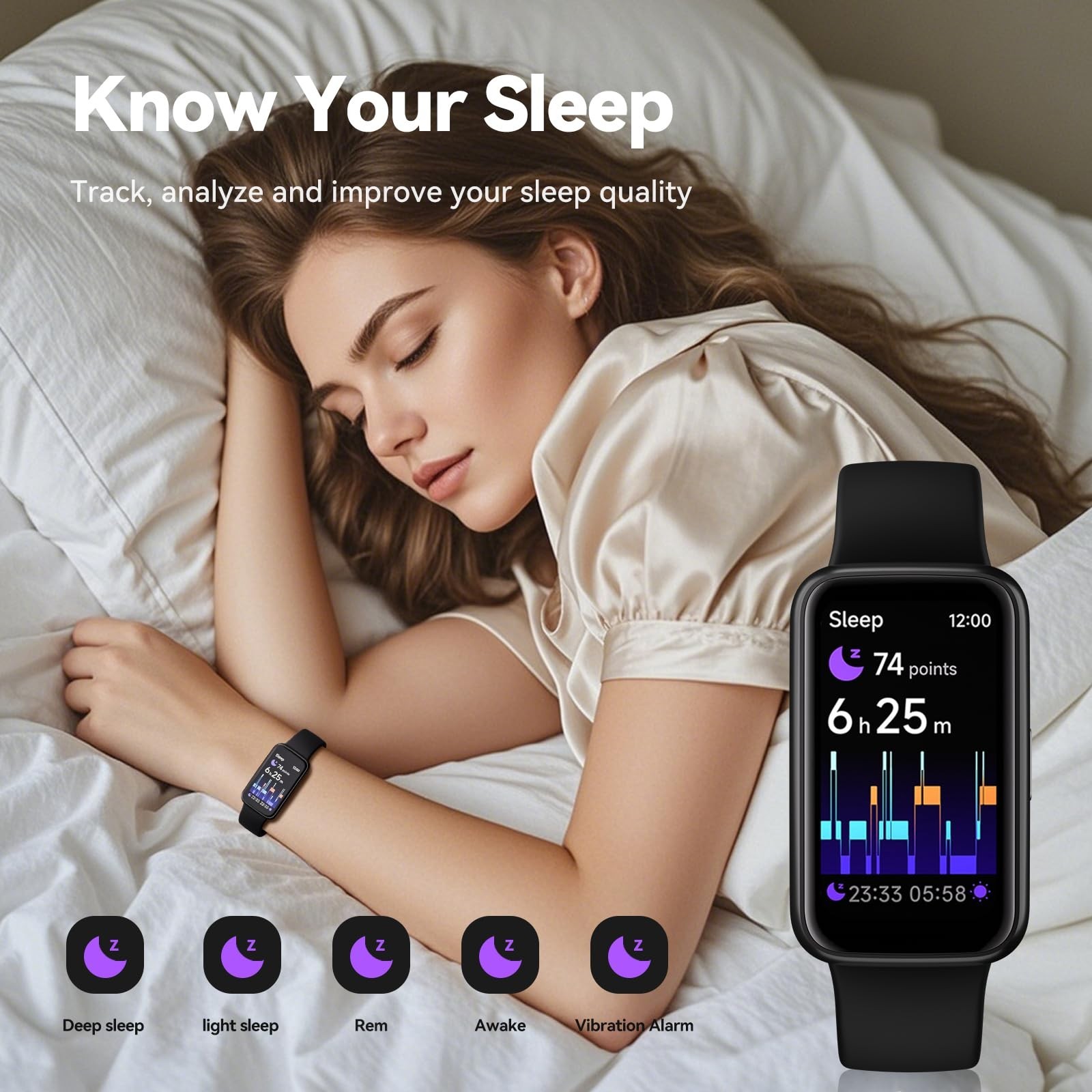 Smart Fitness Tracker Watch, 1.47″ Color Screen, Heart Rate Monitor, 100+ Sports