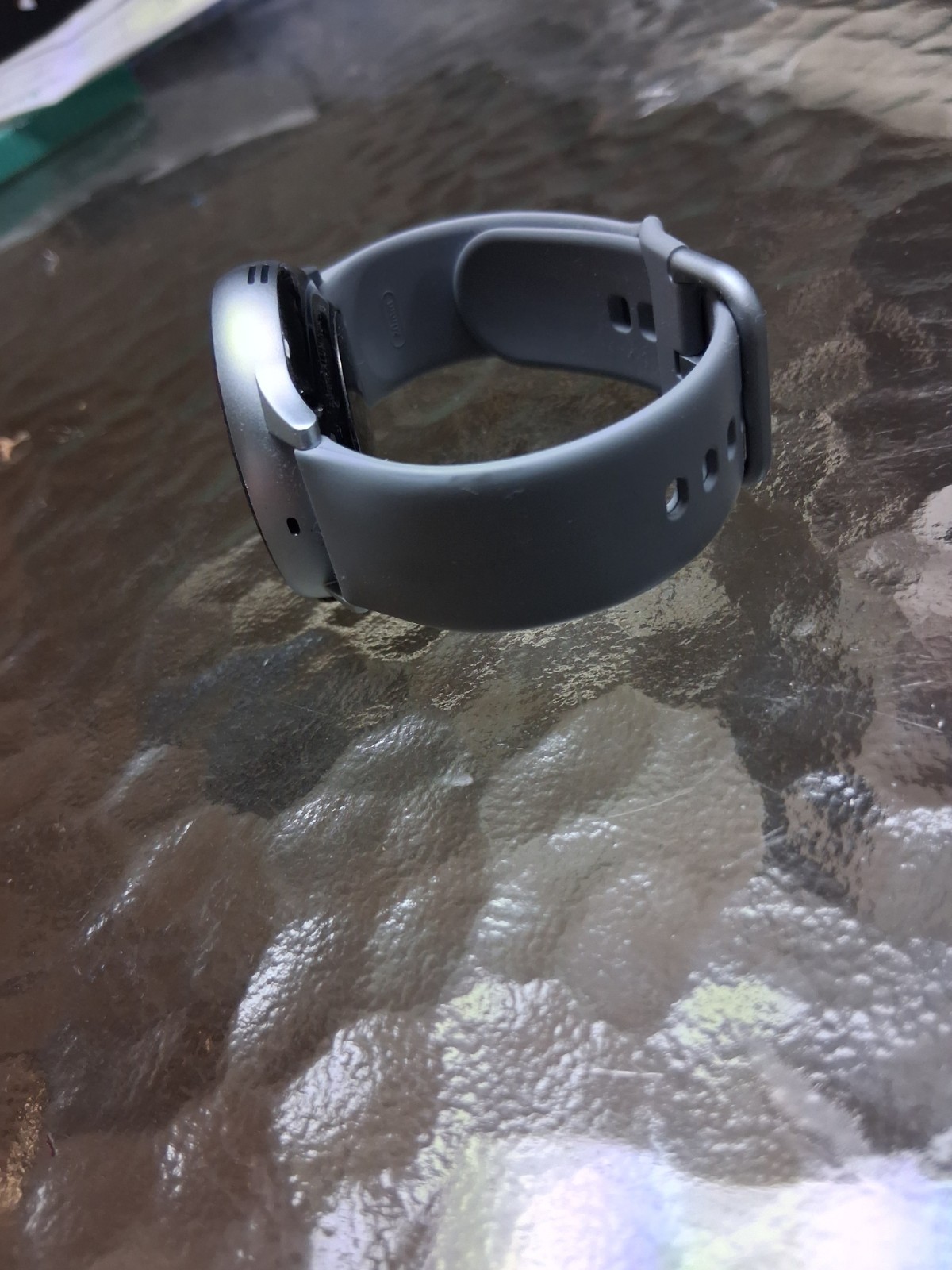 42mm Silver Metal Round Smartwatch Heart Rate Monitor Android Wear Gray Band
