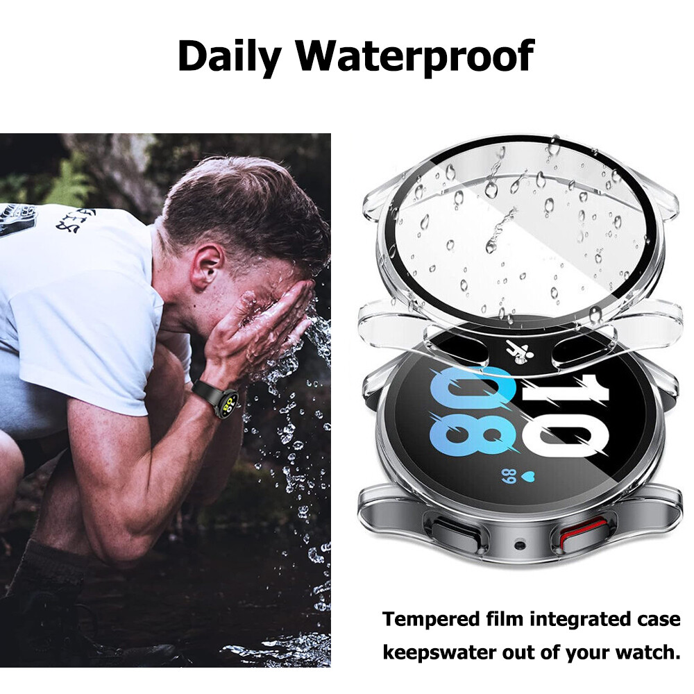 Fr Samsung Galaxy Watch7 6 5 4 Hard Case Tempered Glass Screen Protector 40/44mm