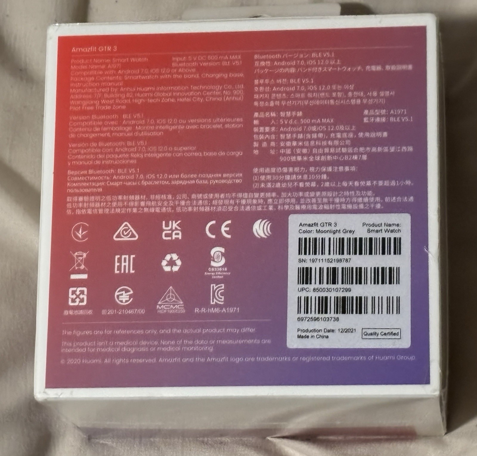 NEW SEALED Amazfit GTR 3 GPS Smartwatch AMOLED Alexa Zepp OS Black
