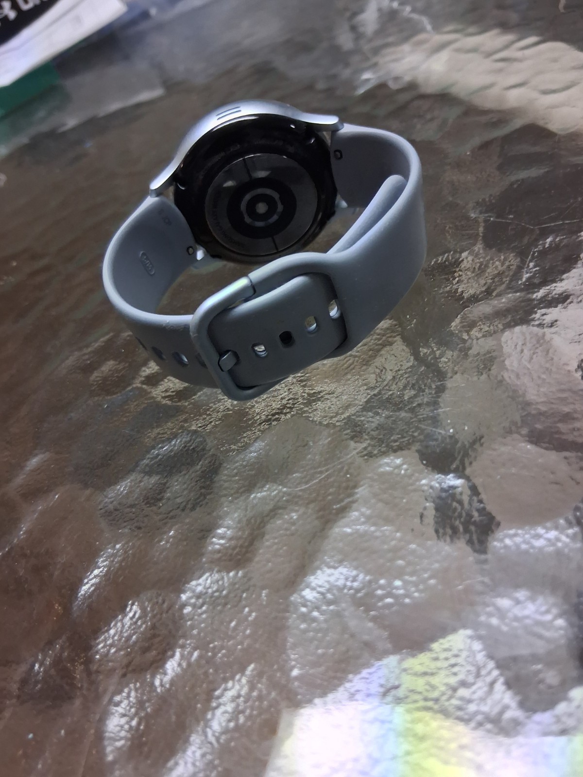42mm Silver Metal Round Smartwatch Heart Rate Monitor Android Wear Gray Band