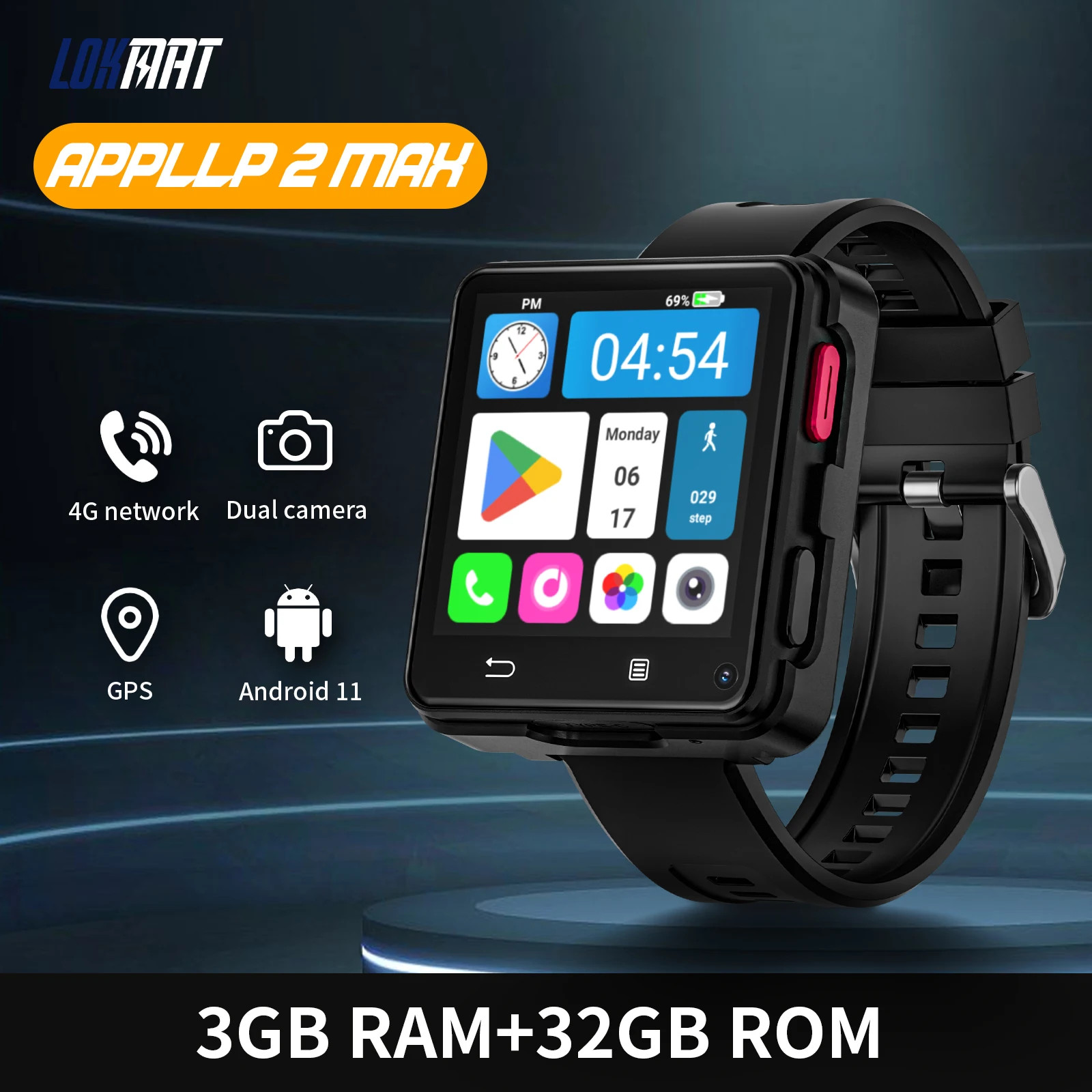 New MAX Dual Camera Android 11 Watch Phone Wi-Fi Smart Network Phone Calls Mini