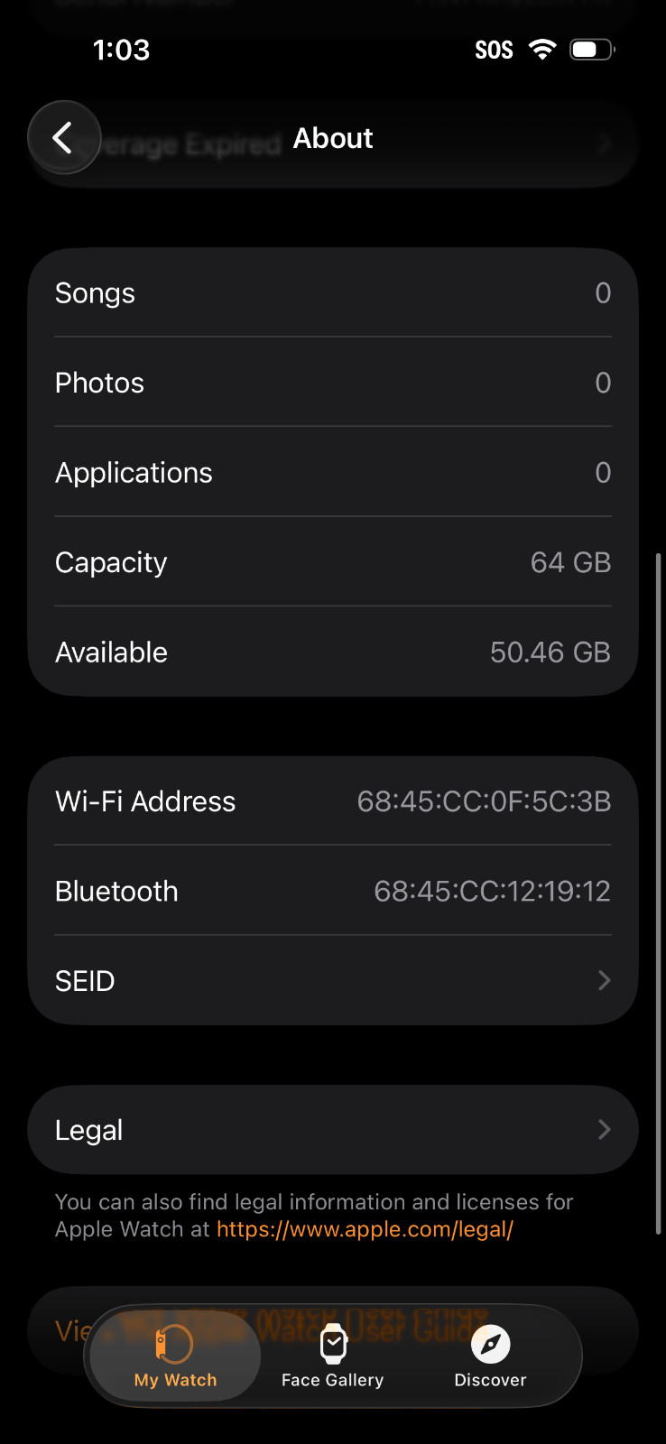 Apple Watch Series 9 (GPS) 45mm Midnight Case & Midnight Sport Band NR993LW/A