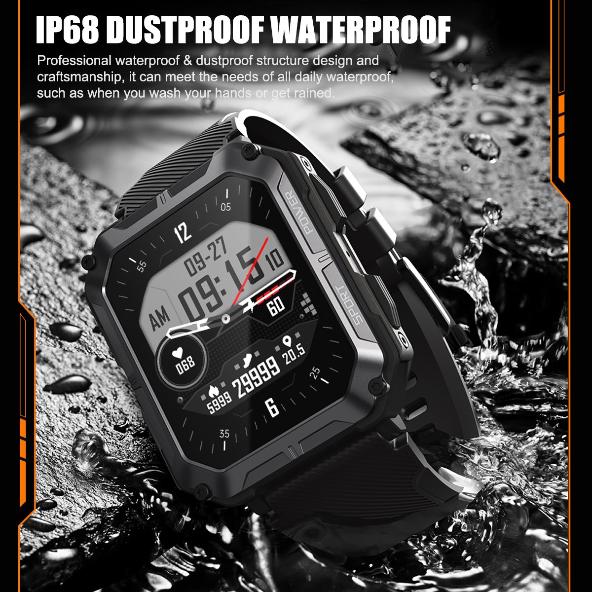 C20 Pro Smartwatch 1.83″ Bluetooth Call IP68 123 Sports 14-Day Battery 380mAh
