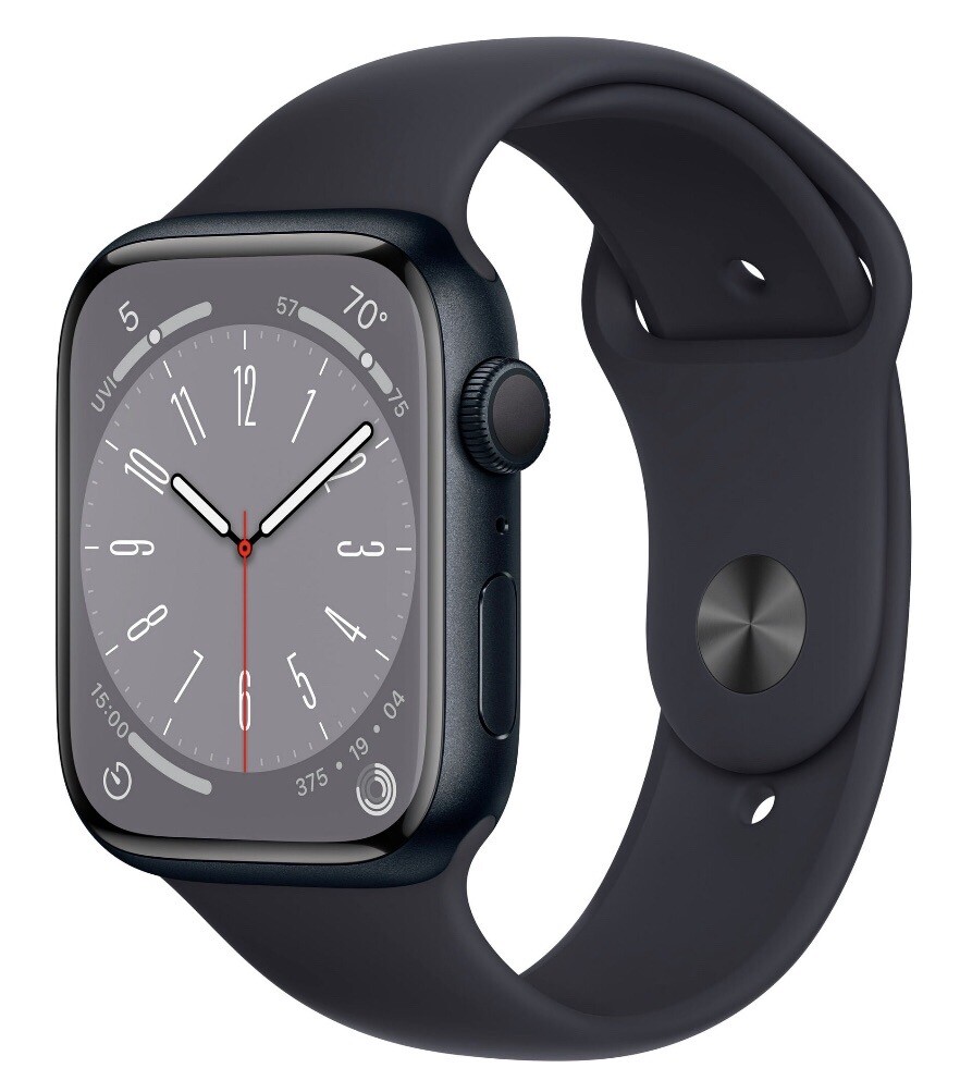 Apple Watch Series 8 45mm Midnight Aluminum Case with Sport Band, M/L (GPS)…