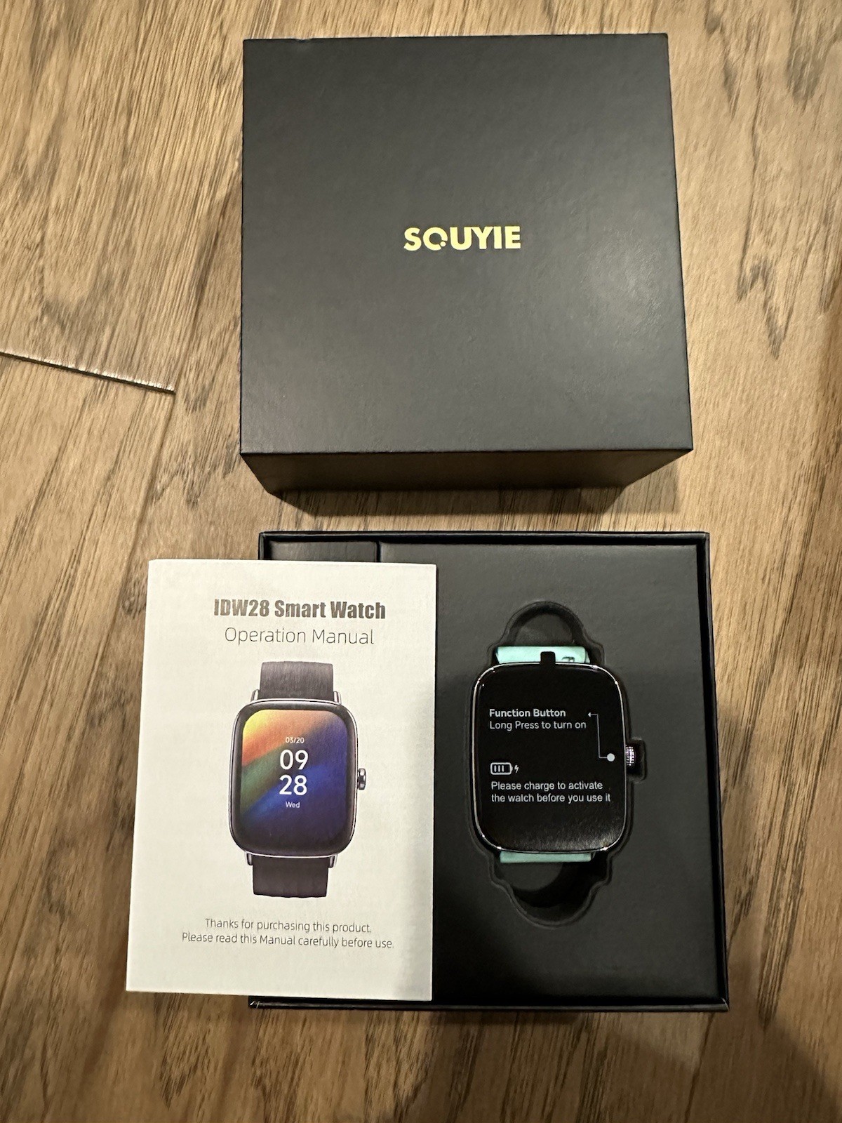 SOUYIE Smart Watch SOS Alert, 1.85″ Fitness Tracker 100+ Sports Modes Heart Rate