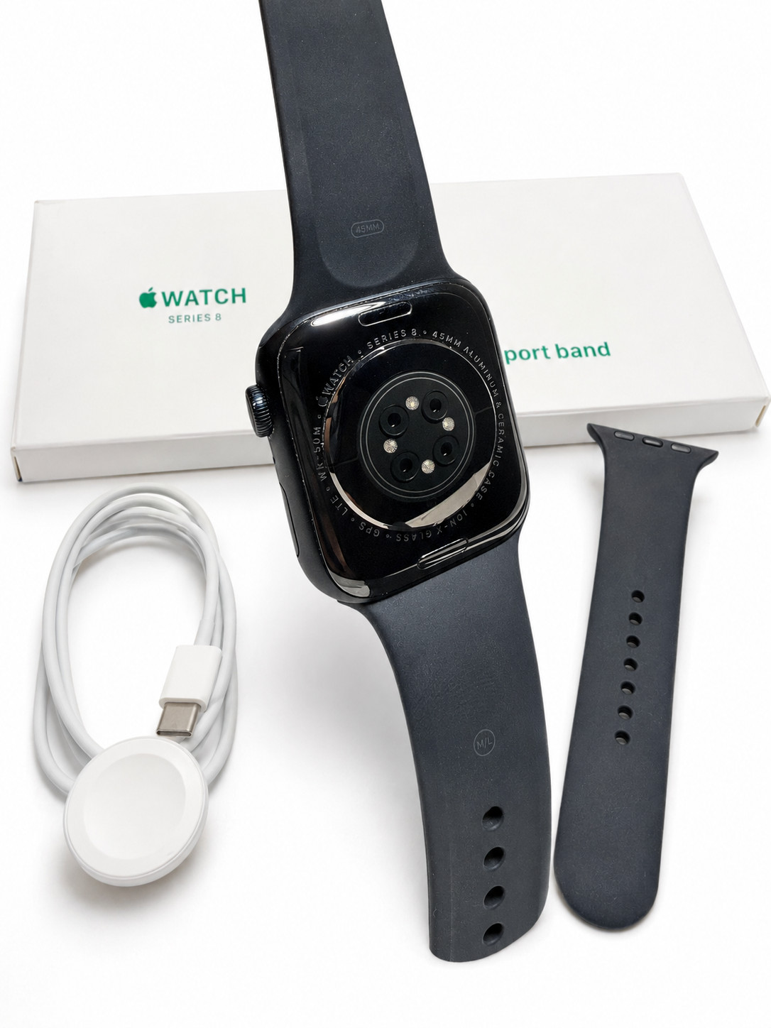 Apple Watch Series 8 (GPS + Cellular) 45mm Aluminum, W/ Midnight Band (RESTORED)