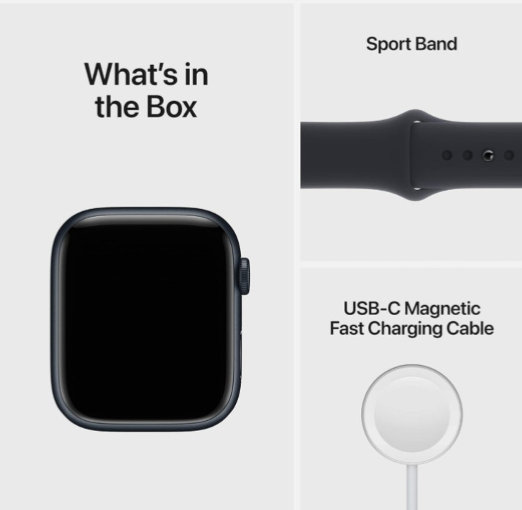 Apple Watch Series 8 45mm Midnight Aluminum Case Midnight Band NEW SEALED