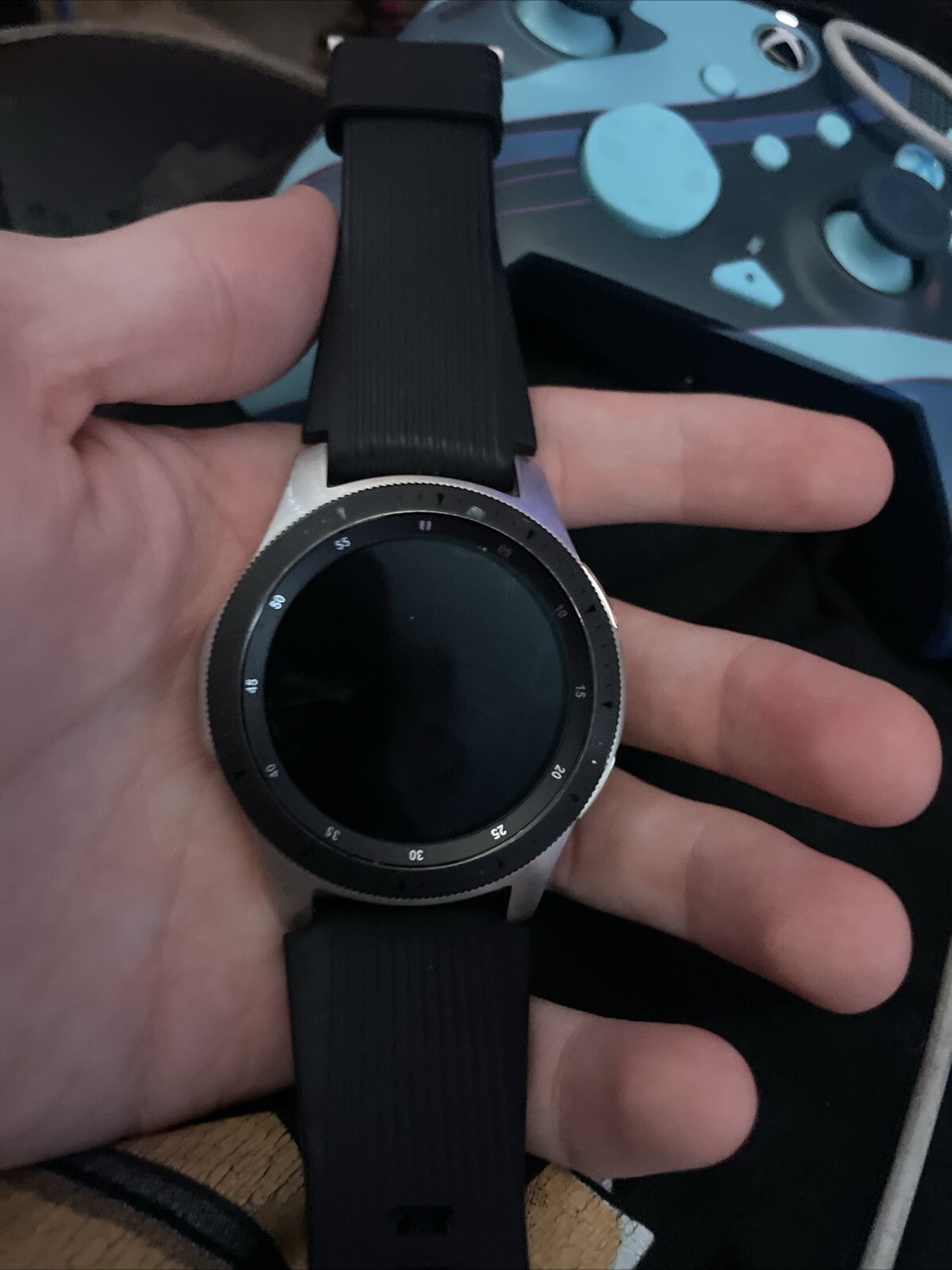 Samsung Galaxy Watch SM-R800 46mm Silver Case Classic Buckle Onyx Black -…