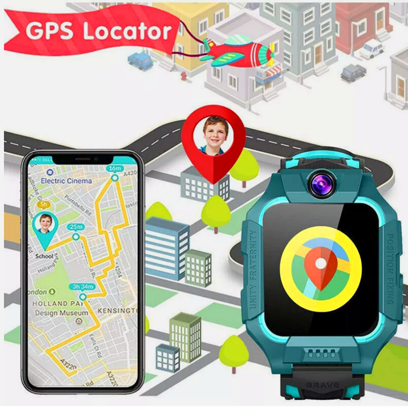Kids Smart Watch Camera GPS Tracker SOS Call Phone Watches For Boys Girls Purple