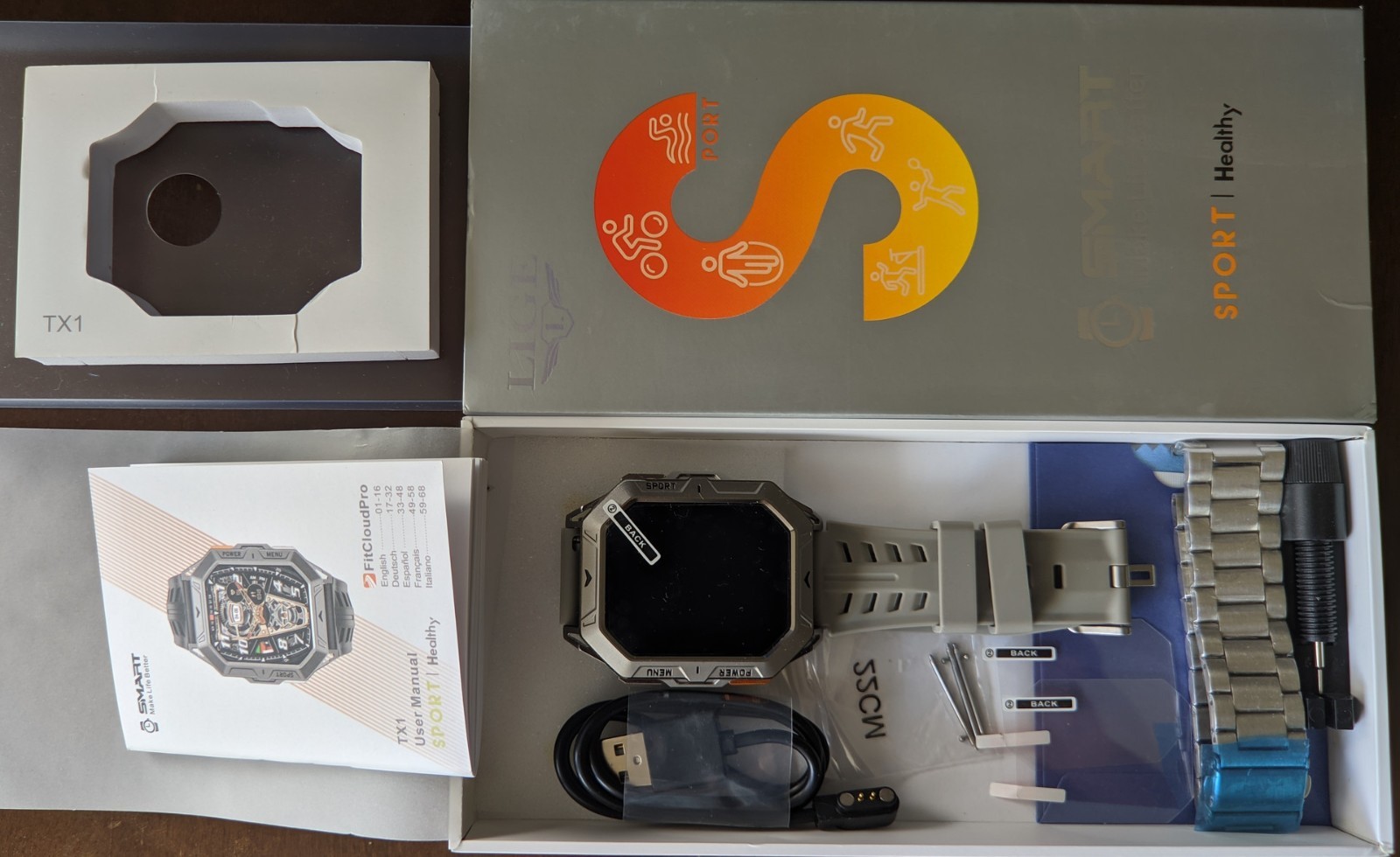 Unique looking Smart Watch 2.13″ AMOLED AOD Waterproof 1000mah Battery BT Calls