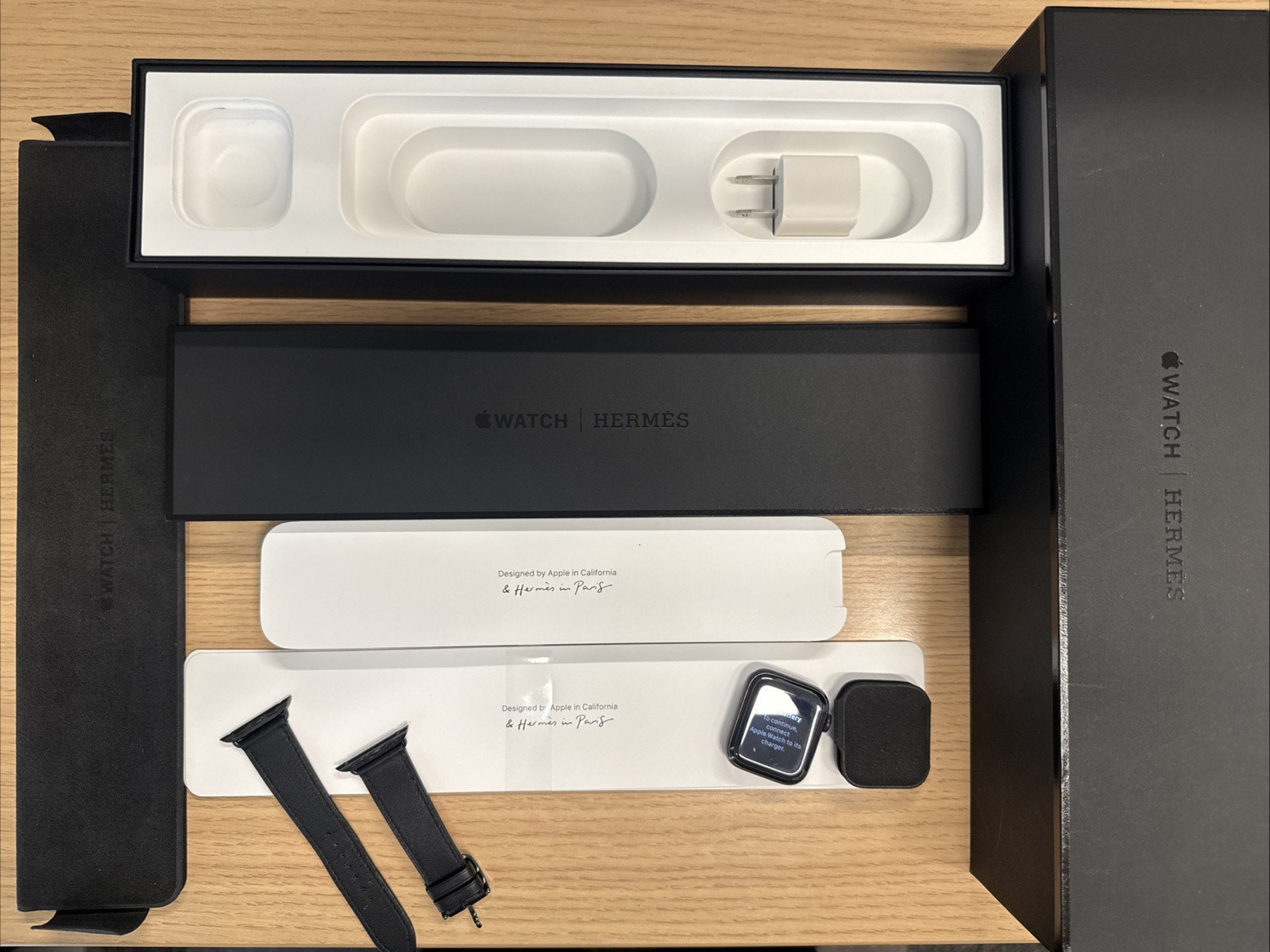 🚀 Apple Watch Series 5 Hermes 40mm Space Black Noir Tour Leather Straps