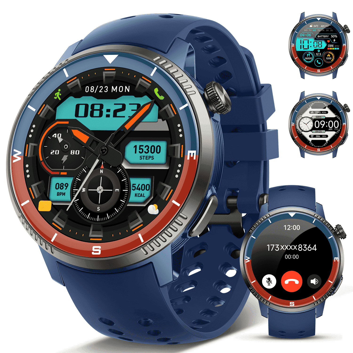 Smart Watch (Android & iOS), Smartwatch for Men Women, 1.43″HD AMOLED Display