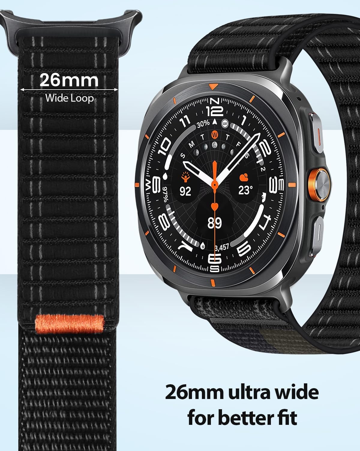 (Only Strap) Band for Nylon Fabric Strap For Samsung Galaxy Watch Ultra 47mm