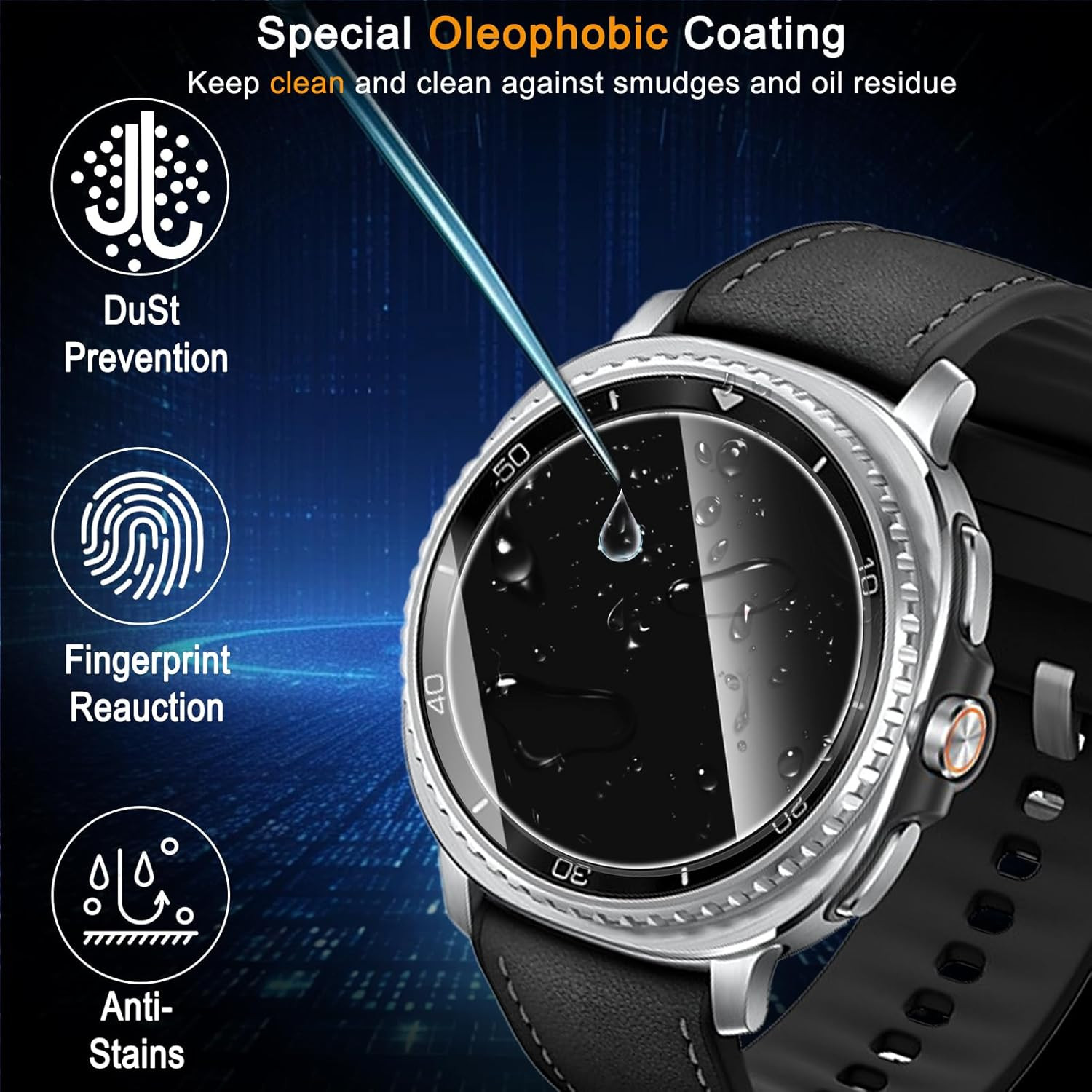 4 Pack for Samsung Galaxy Watch 8 Classic 46Mm (Bluetooth & LTE) Screen Protecto