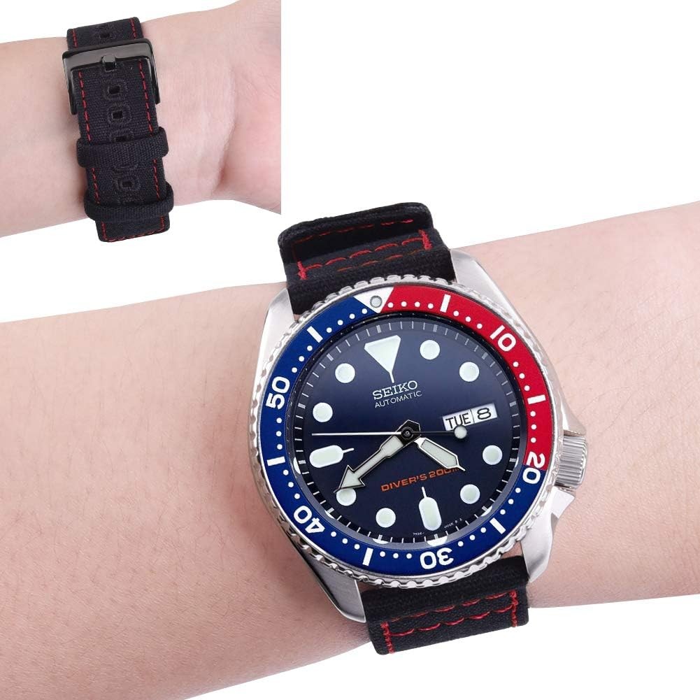 Canvas Vintage Quick Release Strap Compatible with 18mm 20mm 22mm 24mm