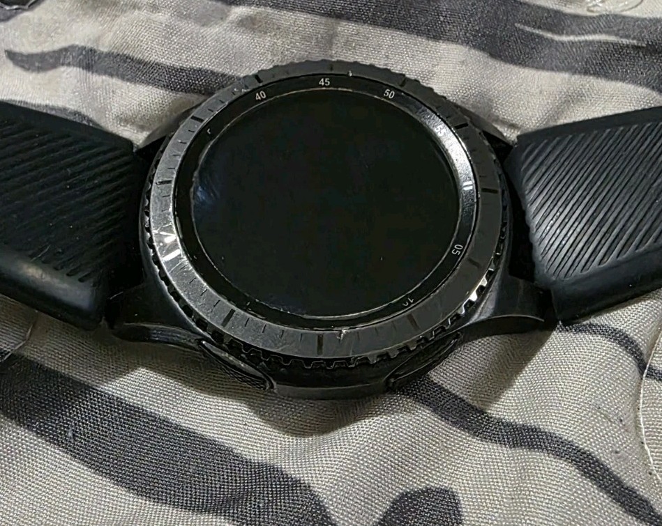 Samsung Gear S3 Frontier 46 mm Steel Bezel with Black Silicone Band Smart Watch