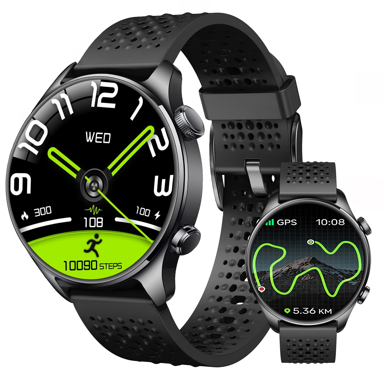 for Men, 1.43″ AMOLED, Built-in GPS, Black