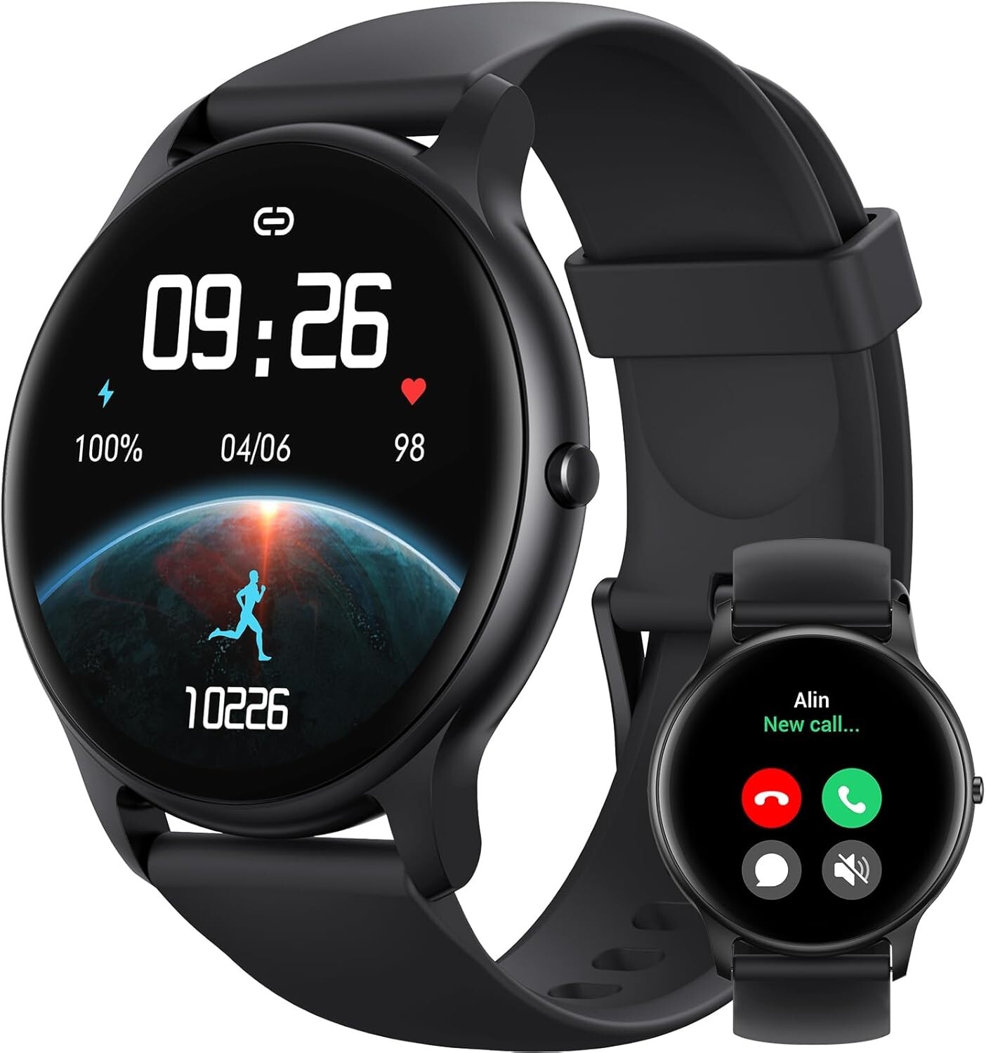 Round Smart Watch Waterpoof/Heart Rate/Steps for Motorola moto g power (2025)