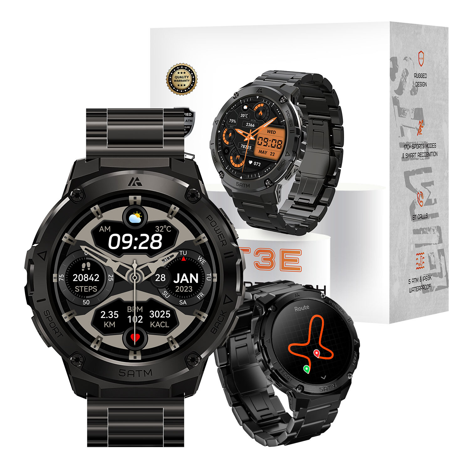 Smart Watches for Men GPS Pressure/Altitude/Compass, 60 Days Extra-Large Battery