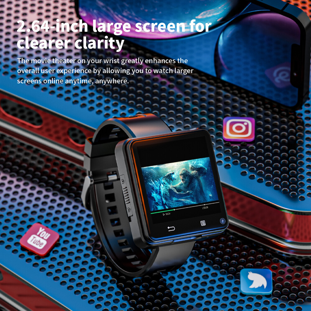 Smart Watch GPS 4G WIFI 2.64 Inch Touch Screen Sports Dual Camera Phone Watches