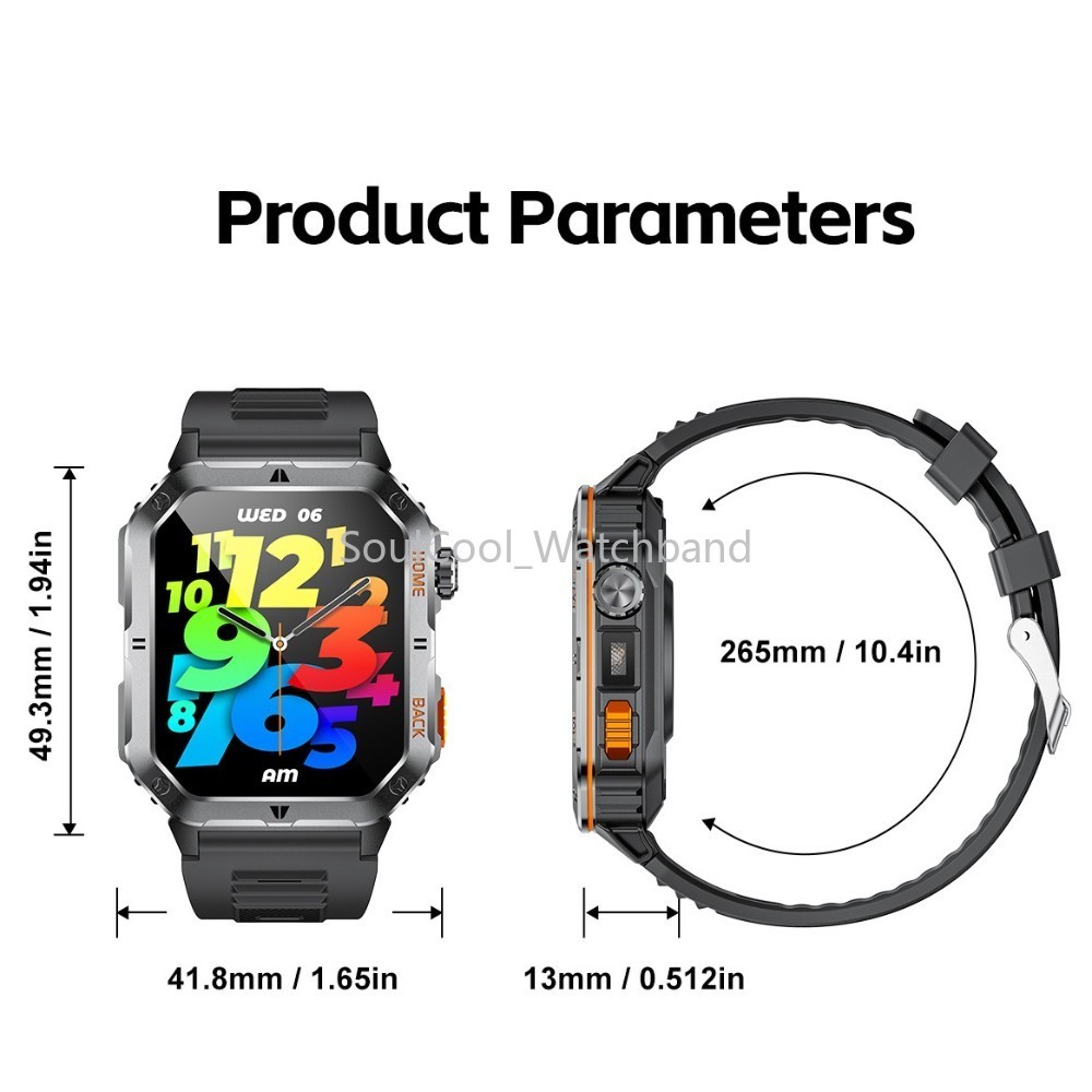 Military Smart Watch For Men (Answer/Make Call) Sport Fitness 1000mAh Waterproof
