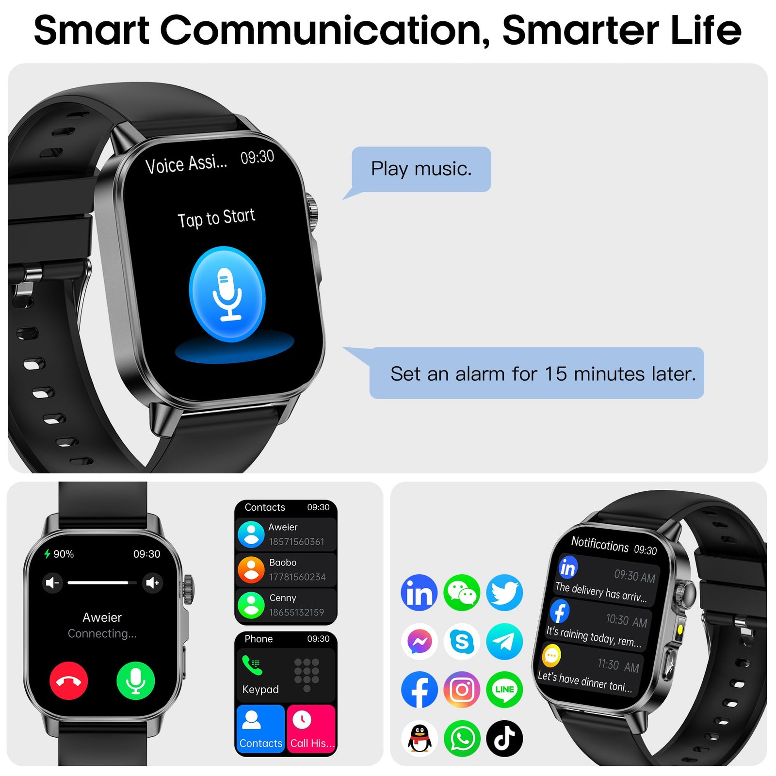 Yowow Bit Smart Watch For Men Women 2.0 Hd Display Blood Pressure Oxygen Heart