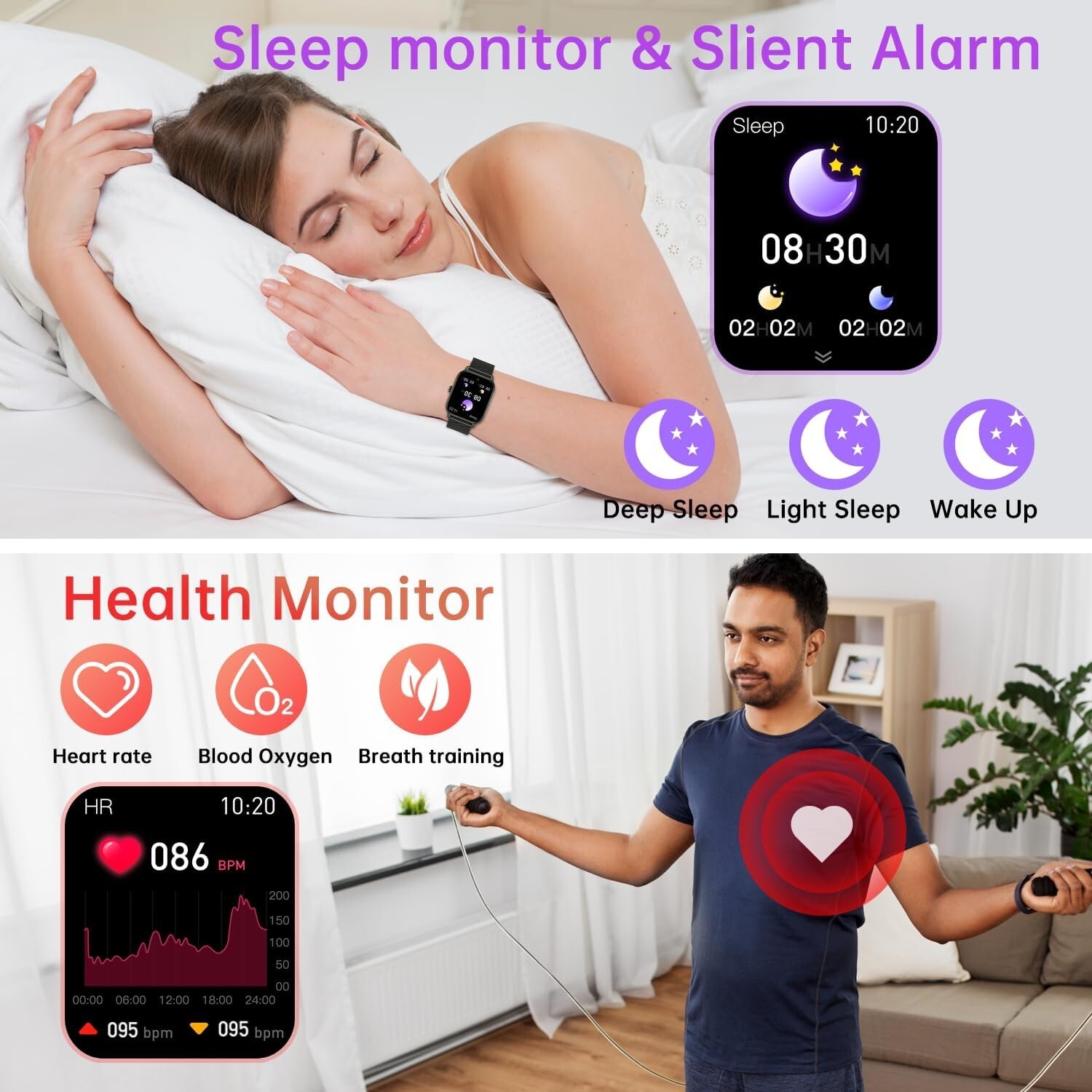 Smart Watch for Men Women Fitness: Bluetooth Make Answer Call Digital Mens watch