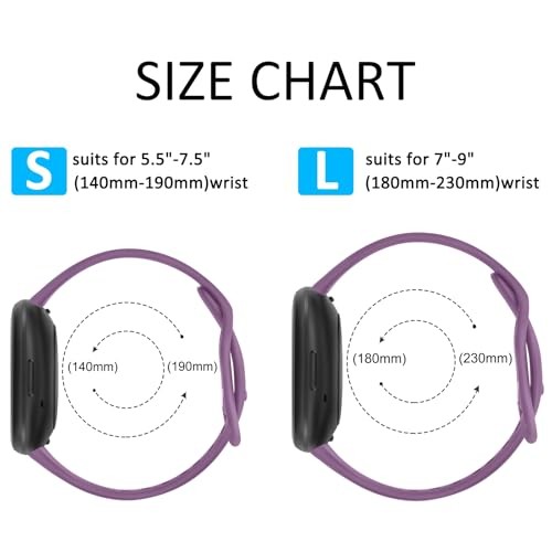 6 Pack Silicone Sport Watch Bands Compatible with Fitbit Versa 4/3 and Sense 2 f