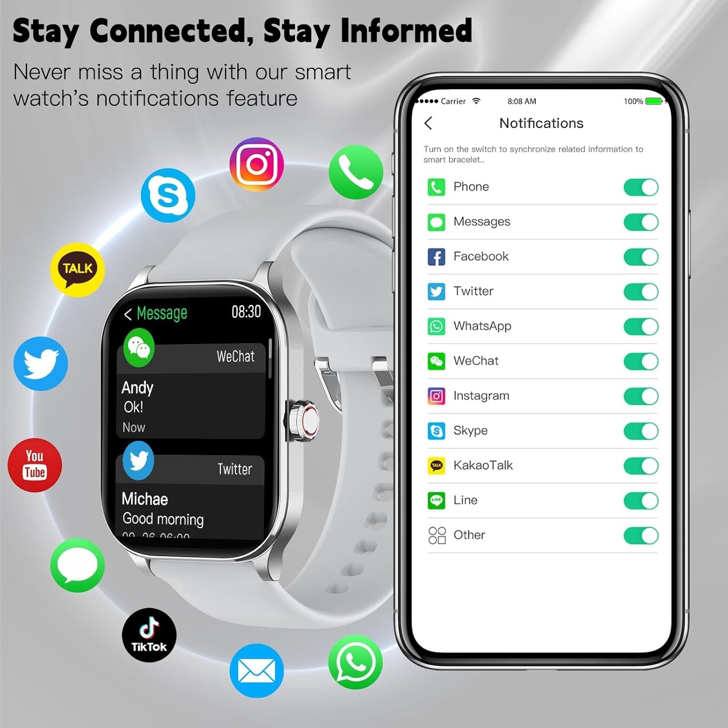 2.01” HD Smartwatch with Bluetooth Call – Health & Fitness Tracker for Adults