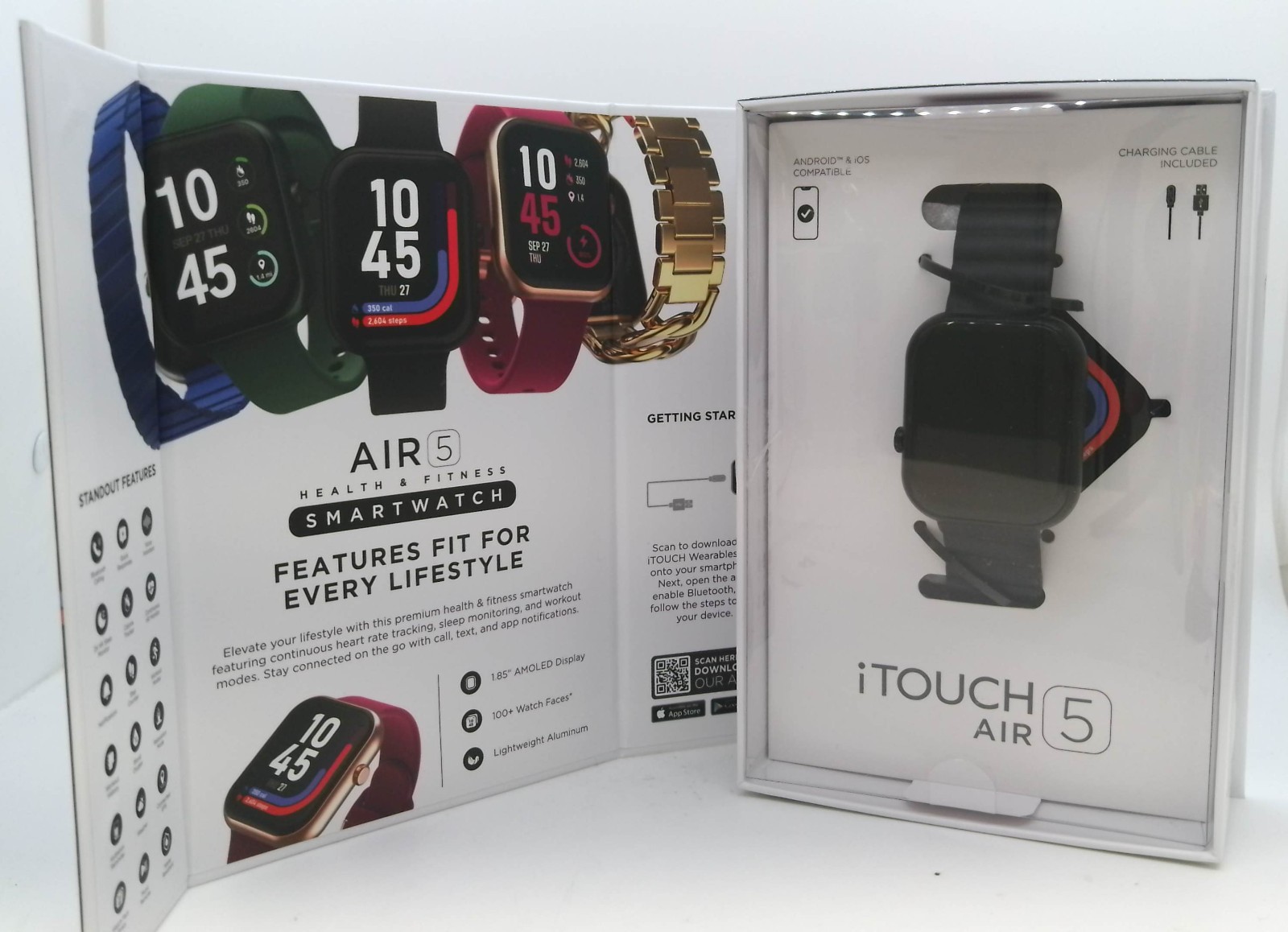 iTOUCH Air 5 Smartwatch Black 1.85″ AMOLED Bluetooth Calling New Sealed