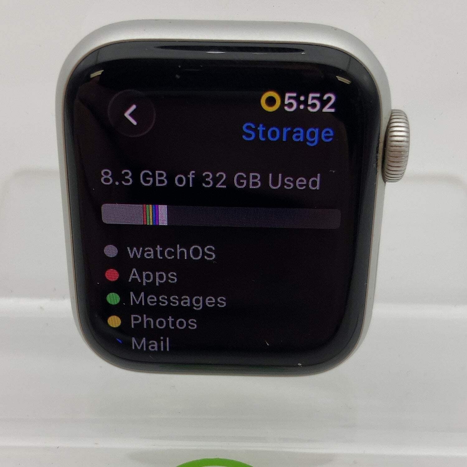 GPS Only Apple Watch SE 2nd Gen 40MM Silver Aluminum MNTP3LL/A Face Only