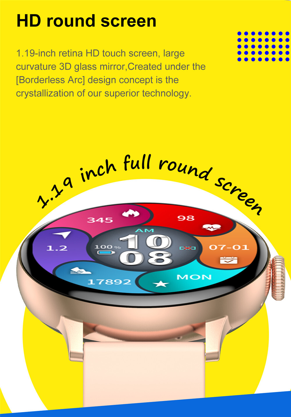 Smart Watch Touch Screen Waterproof Pedometer Activity Tracker for Women Men