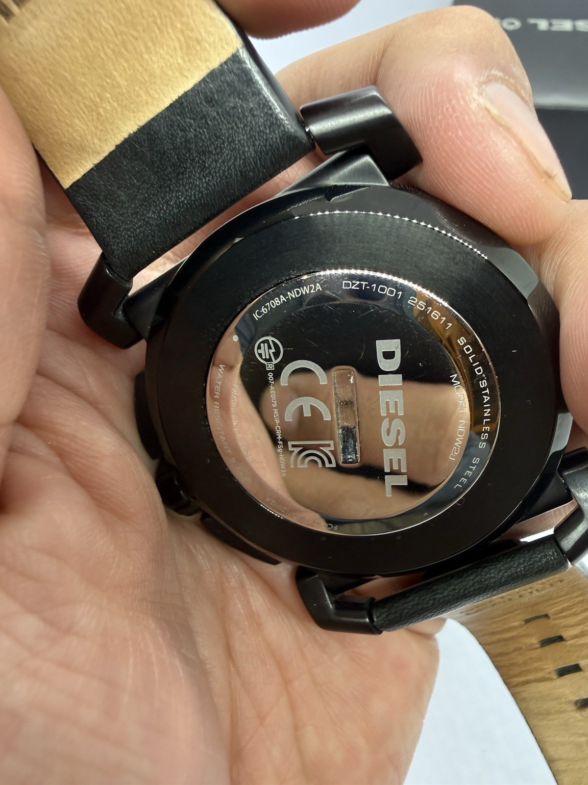 Diesel On Hybrid Smartwatch DZT1001 Bluetooth Mens Watch Black Leather Full Set