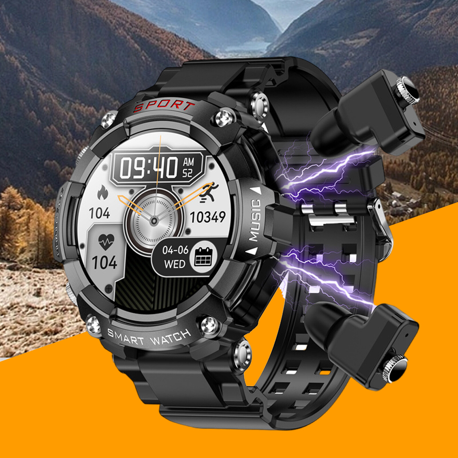 T96 MP3 Exercise Heart Rate Blood Pressure Oximetry Bluetooth Smart Watch
