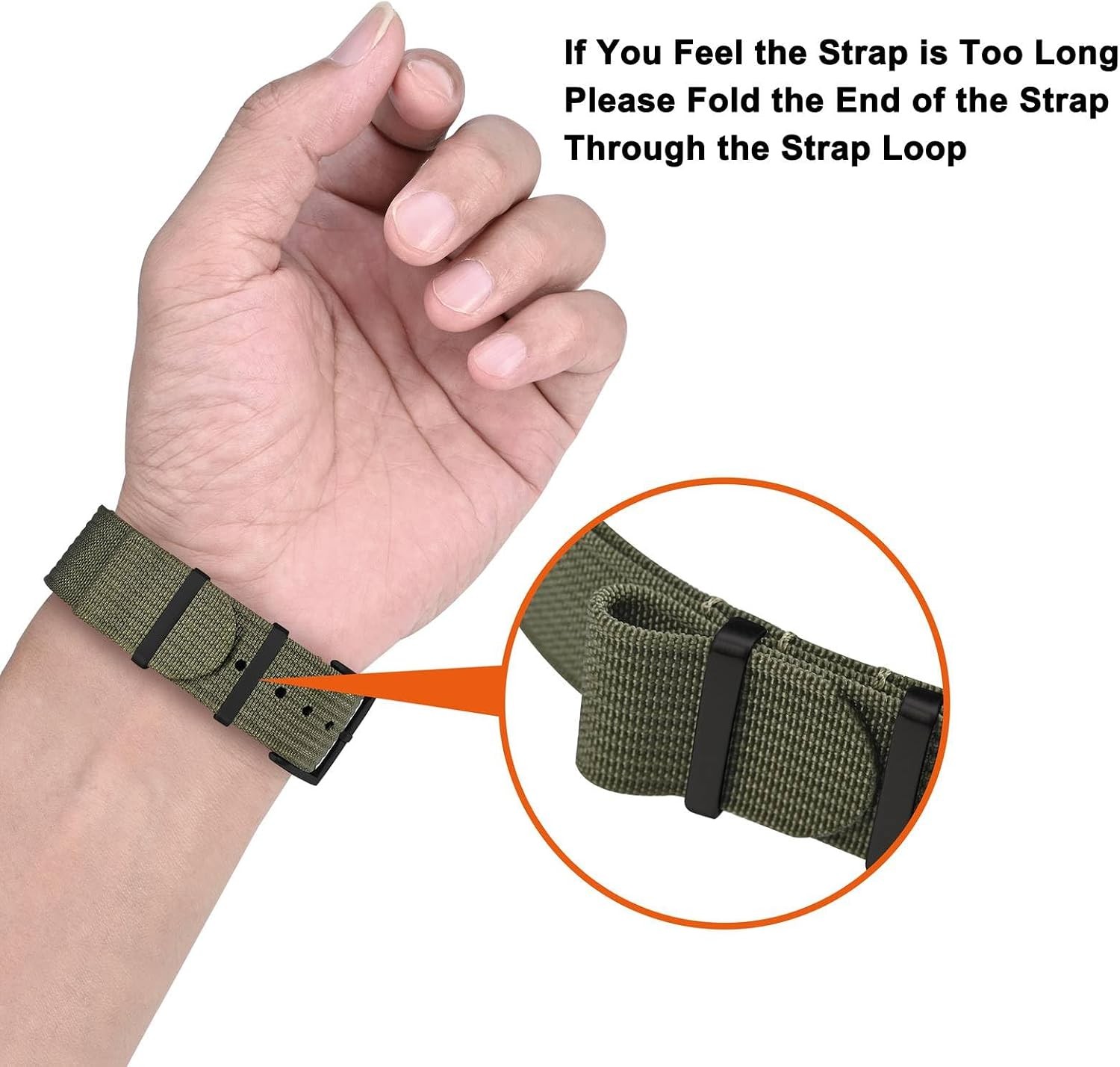 Nylon Watch Band 16mm 18mm 20mm 22mm, One-Piece Waterproof Military Straps